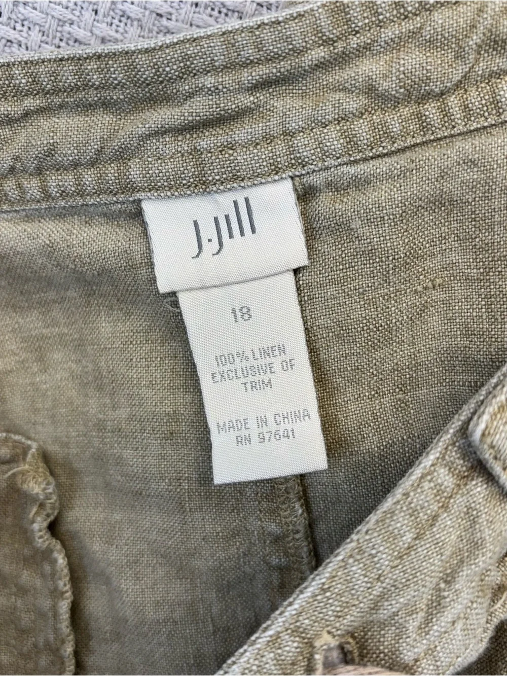 J. Jill 100% Linen Skirt Women’s Plus 18 Beige Khaki Casual Summer Minimalist